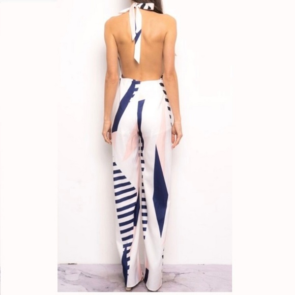 BACKLESS  ABSTRACT JUMPSUIT - Picture 2 of 5